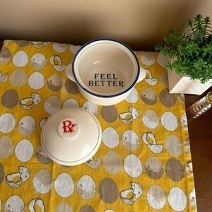 Vintage Rubicon Designs Feel Better soup crock with lid